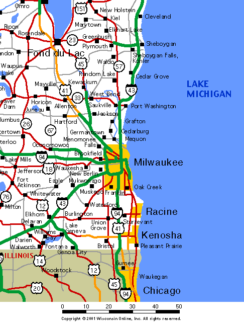 Elm Grove, Muskego Fox Point, Pewaukee, Wind lake, White Fish Bay, Lake Geneva, Wadsworth, Pleasant Prairie, and Bristol WI.